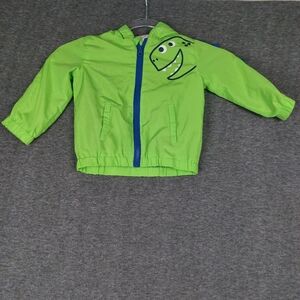 WONDER NATION INFANT BOYS GREEN DINOSAUR HOODED ZIP UP WINDBREAKER SIZE 18MTHS
